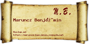Maruncz Benjámin névjegykártya